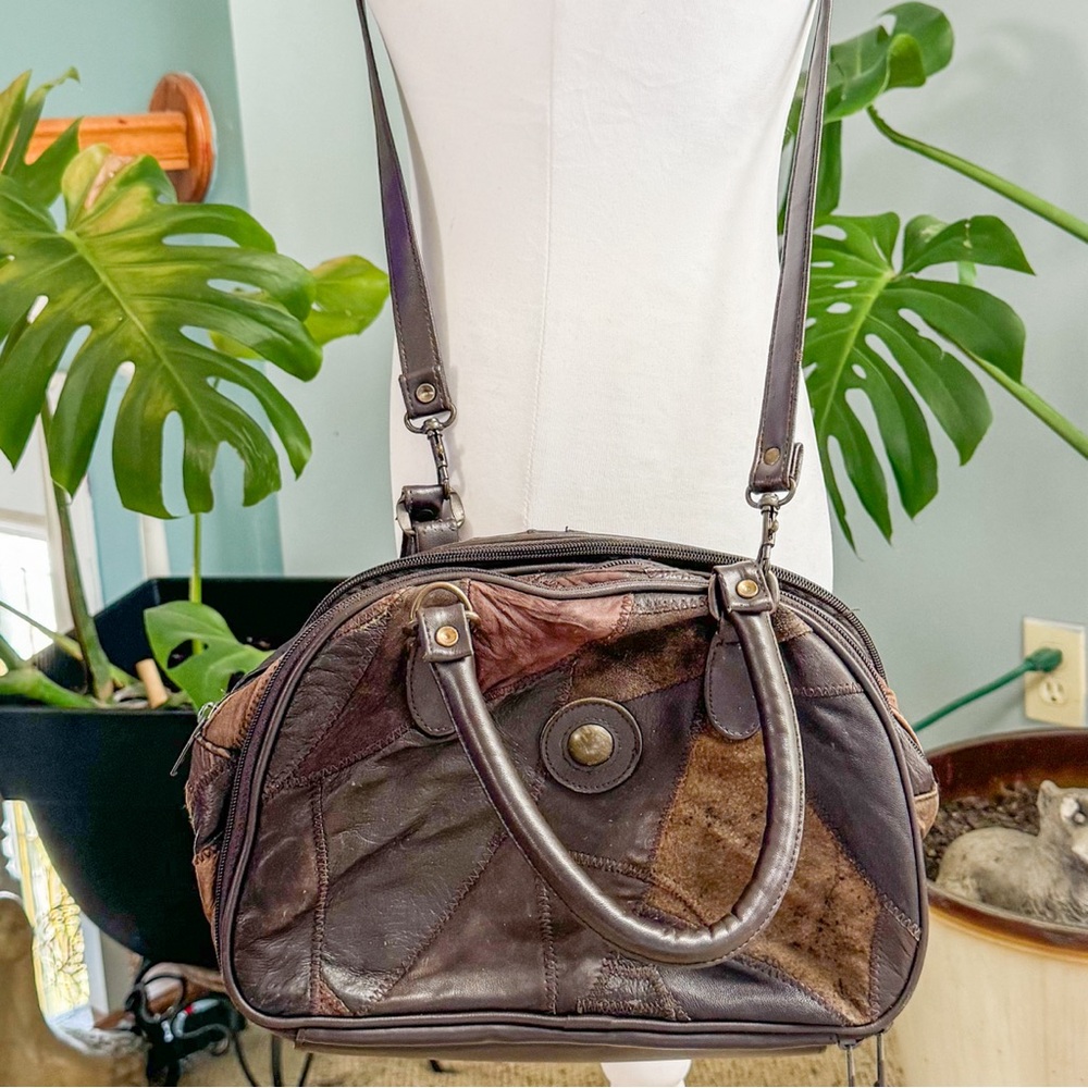 Patchwork Leather Shoulder Bag - image 8